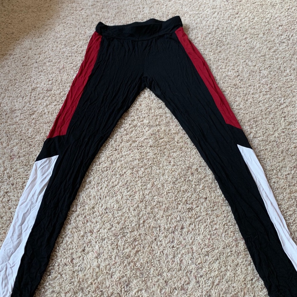 Red white and black leggings